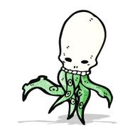 cartoon tentacle skull monster N3