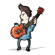 cartoon electric guitar player N2