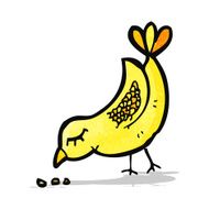 bird pecking seed cartoon
