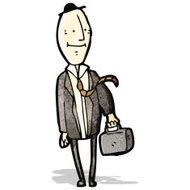 cartoon egghead businessman