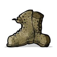 cartoon old work boots