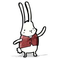 cartoon white rabbit in waistcoat