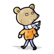 cartoon bear wearing scarf