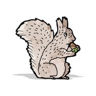 Cartoon Squirrel Nibbling Nut N2