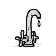 cartoon dripping faucet