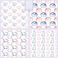 Seamless patterns with cute animals