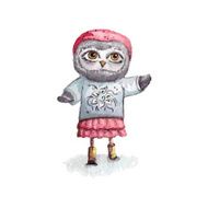 Cartoon owl concept design Bird are isolated on white background