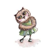 Cartoon owl concept design Bird are isolated on white background N5