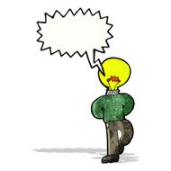 cartoon light bulb head man N4