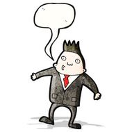 cartoon whistling man in suit