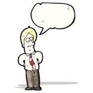 cartoon man with speech bubble