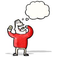 cartoon greedy man eating doughnuts