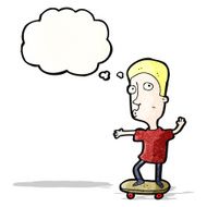 Cartoon Boy On Skateboard N6