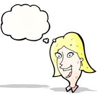 excited blond girl cartoon