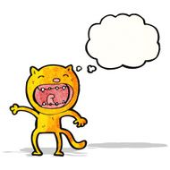 cartoon cat with thought bubble N48