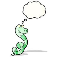 cartoon snake with thought bubble N72