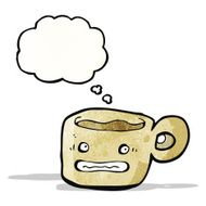 cartoon anxious coffee cup