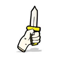 cartoon hand with knife