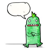 cartoon nervous swamp monster