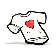 love heart tee shirt cartoon N2