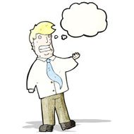 cartoon salesman with thought bubble N11