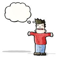 cartoon man with thought bubble N7