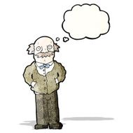 cartoon grandfather with thought bubble N12