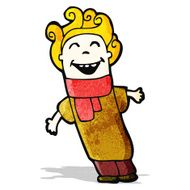 cartoon happy man with curly hair