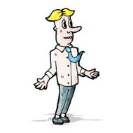 caroton ugly man shrugging shoulders