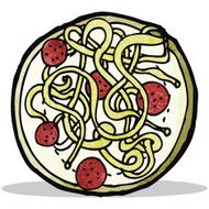 spaghetti and meatballs cartoon