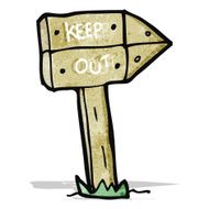cartoon keep out sign N3