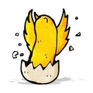 cartoon bird hatching from egg N2