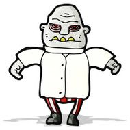 cartoon zombie scientist