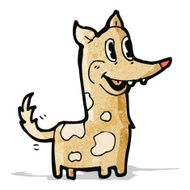 happy retro cartoon dog wagging tail