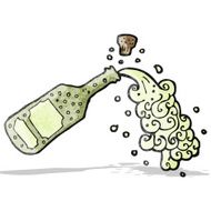 cartoon popped champagne