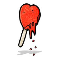 melting heart ice lolly cartoon