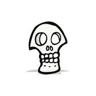 spooky skull symbol cartoon