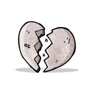 cartoon cracked stone heart