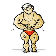 cartoon body builder man N2