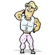 cartoon body builder man N3