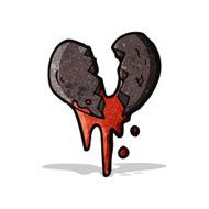 cartoon black heart symbol