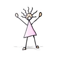 cartoon stick woman