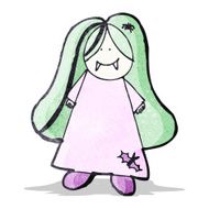 child's drawing of a vampire girl