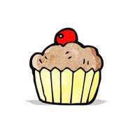 cartoon cherry cupcake