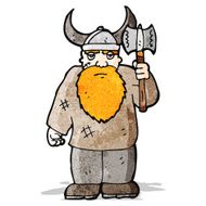 cartoon viking with axe