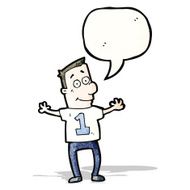 cartoon man in shirt with number one N3