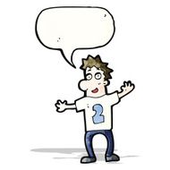 cartoon man in shirt with number 2