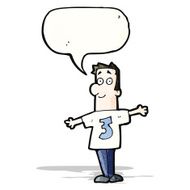 cartoon man in shirt with number 3