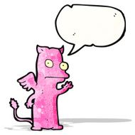 cartoon pink little monster