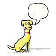 cartoon dog with speech bubble N18